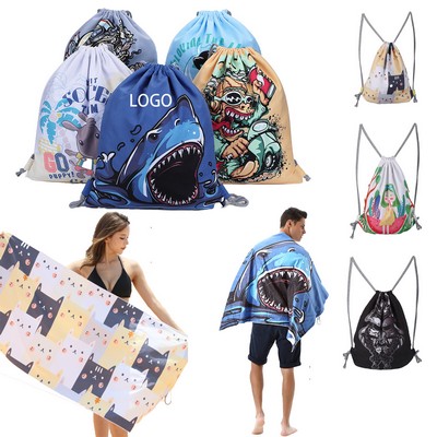 TropiPrint Microfiber Beach Bag Towel