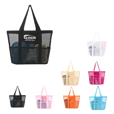 Mesh Beach Cooler Tote Bag