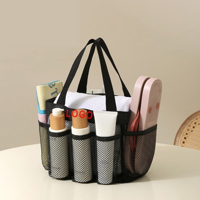 Mesh Beach Bag With Multiple Pockets