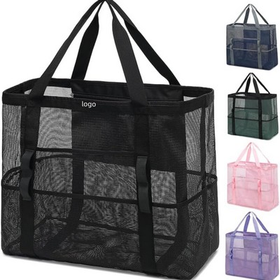 Large Grid Beach Storage Handbag
